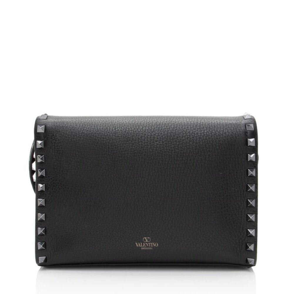 Valentino Grainy Calfskin Rockstud Flip Lock Flap Small Crossbody - Picture 3 of 12